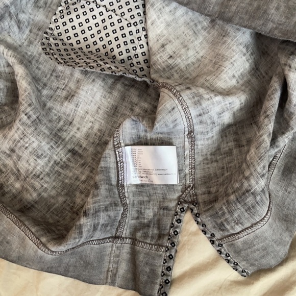 Size M / 36 - Sandwich - Linen Tunic Dress - grey knee length ¾ sleeves, classic - Picture 14 of 16